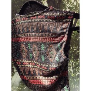 SPARKLY TRIBAL CROP TOP BUSTIER